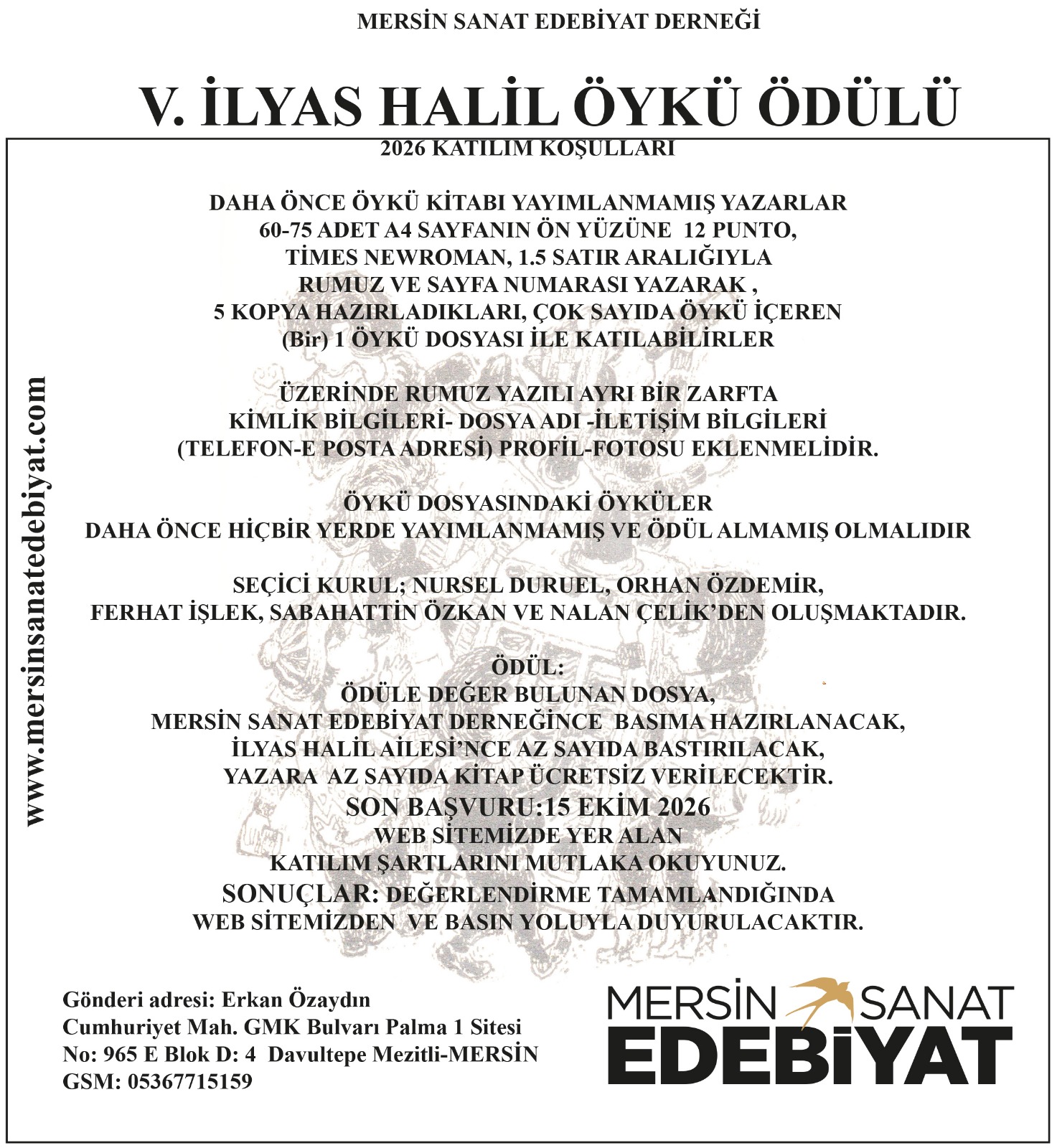 5. İLYAS HALİL ÖYKÜ ÖDÜLÜ-2026 KATILIM KOŞULLARI